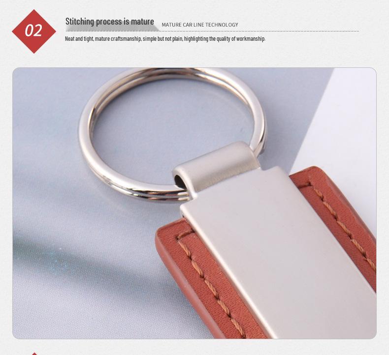 Personalized PU Leather and Zinc Alloy Keychain - Creative Car Pendant Gift