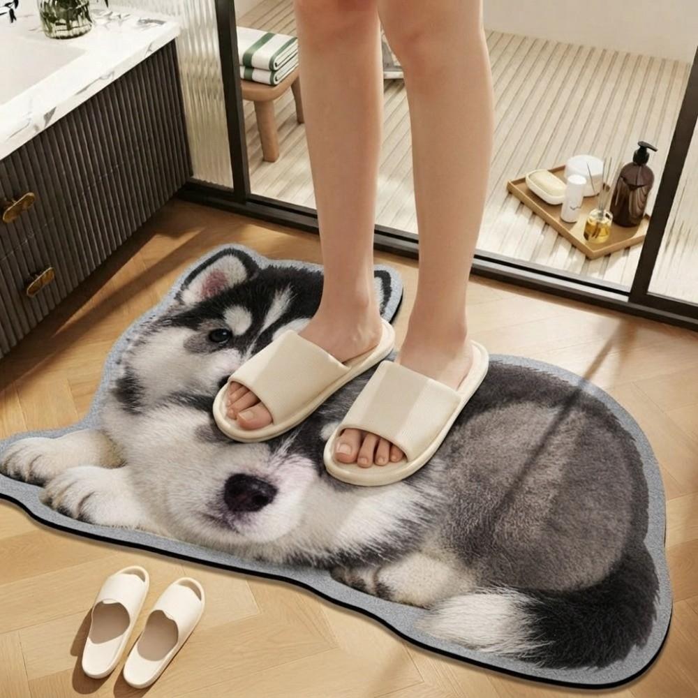 Pet Theme Rug Dog Shaped Rug Decorative Carpet Entryway Mat Fashion Animal Floor Mat Home Decor
