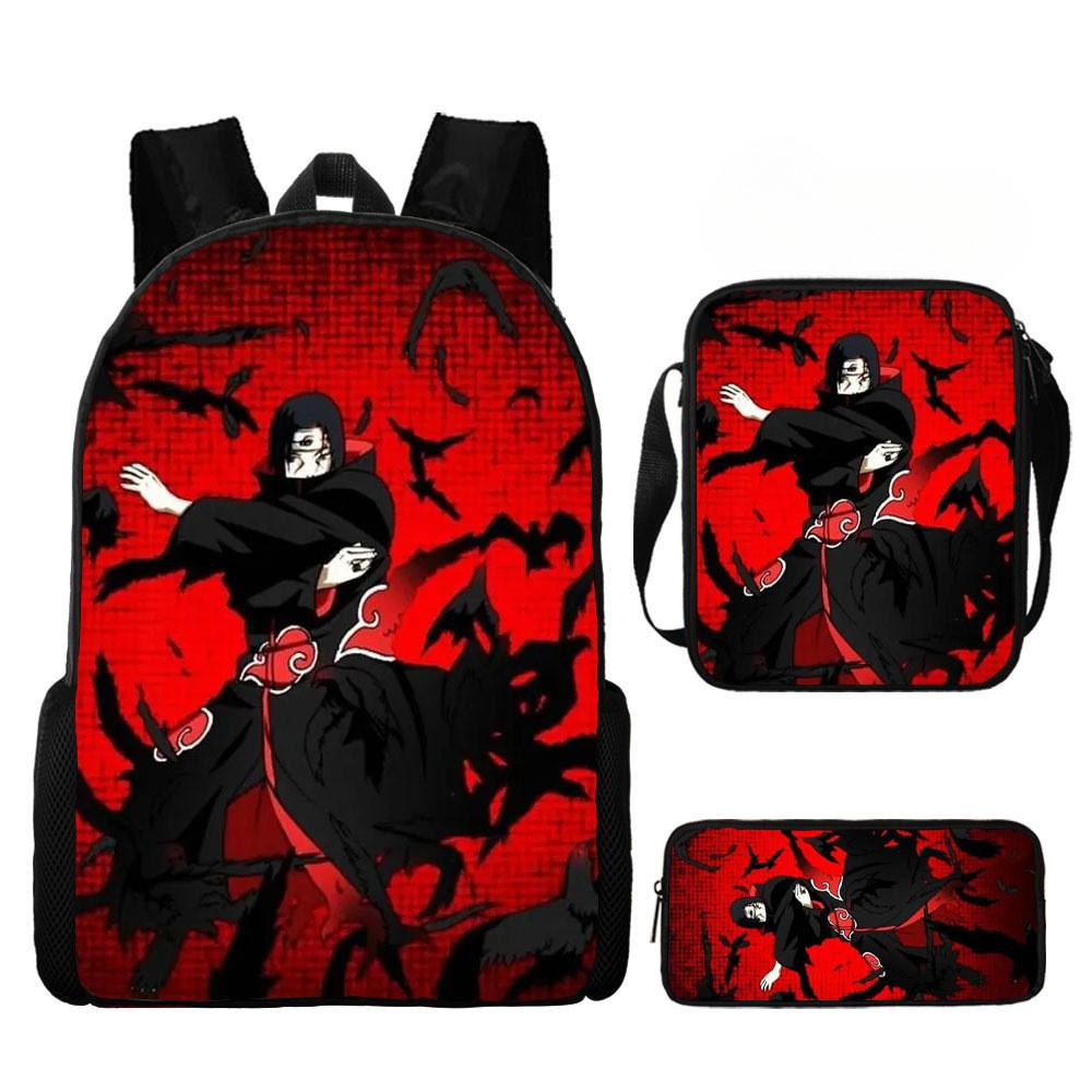 Backpack Naruto Children Set With Pencil Case And Versatile For School Trips Day