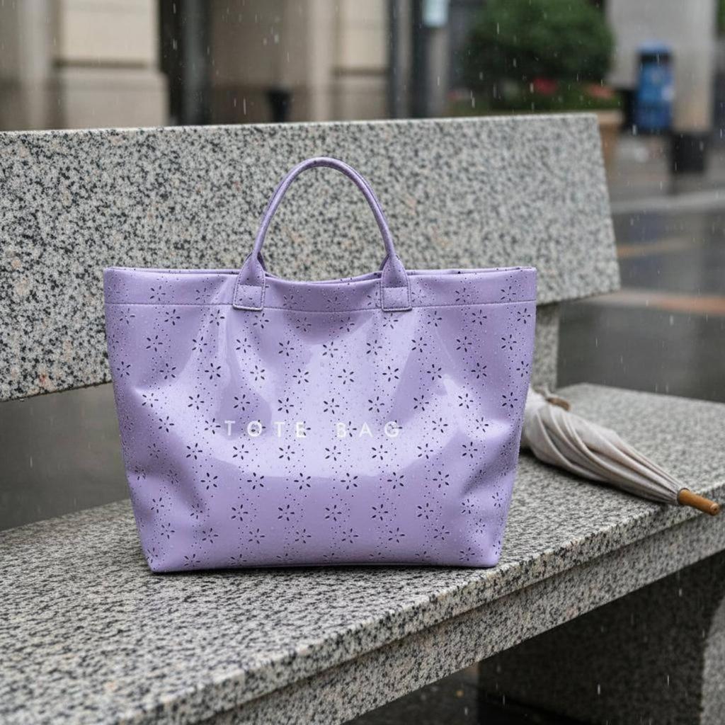 Transparent Clear Tote Waterproof Large Capacity PVC Handbag Lightweight Bag for Moms,