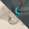 European-American Luminous Moon Pearl Pendant Necklace - Classic Cross-Border Fashion Jewelry
