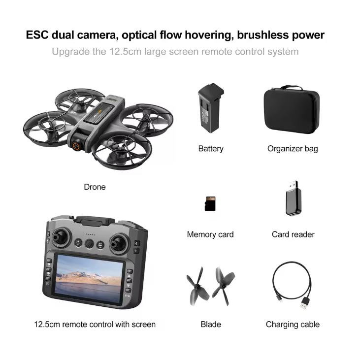 2026 New S156 Drone with Screen Brushless Optical Stream Positioning Quadcopter with Camera FPV Traverser Novice Toy Airplane