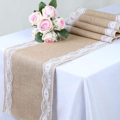 1 pièce - décoration de table de mariage en dentelle de chanvre rustique
