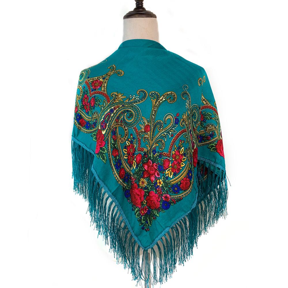 

Ethnic Style Flower Ladies Wear Western Style Square Scarves And Shawls