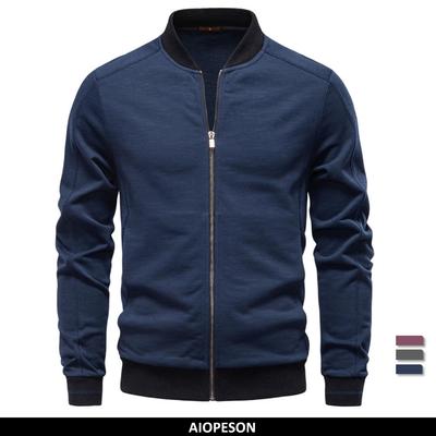 Baseballjacke Herren Baumwolle Einfarbig Warm Herbst Winter Lässig Sportbekleidung Hochwertige Reißverschlussjacke Männlich