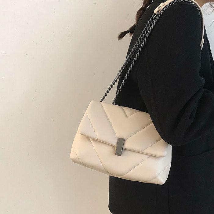 Premium Chain Bag 2025 New Trendy Fashion Women's Bag Retro Messenger Bag Texture Versatile Ins Shoulder Bag