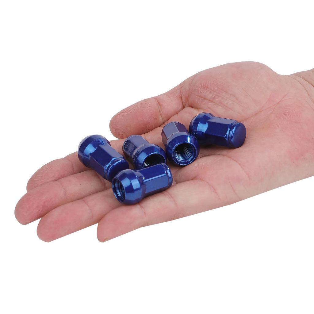 [Partools] Nakrętki blokujące Niebieskie Nakrętki do kół samochodowych M12 Krótkie nakrętki Nakrętki kołpakowe Nakrętki wyścigowe (16 sztuk, 1,5 mm)