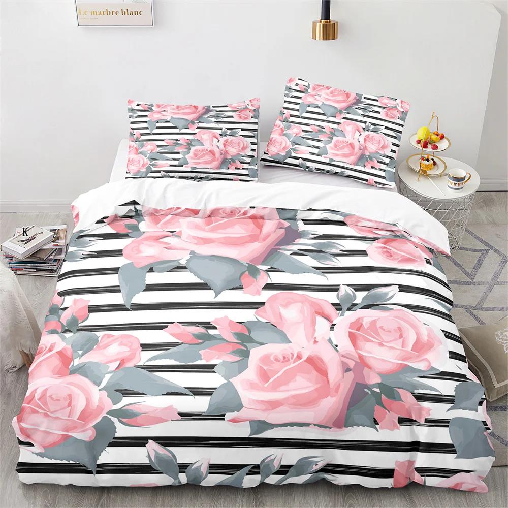 Valentine'S Day King Queen Duvet Cover Angel Cupid Bedding Set For Teens Adults Romantic Couple 2/3 Pcs Polyester Quilt Cover