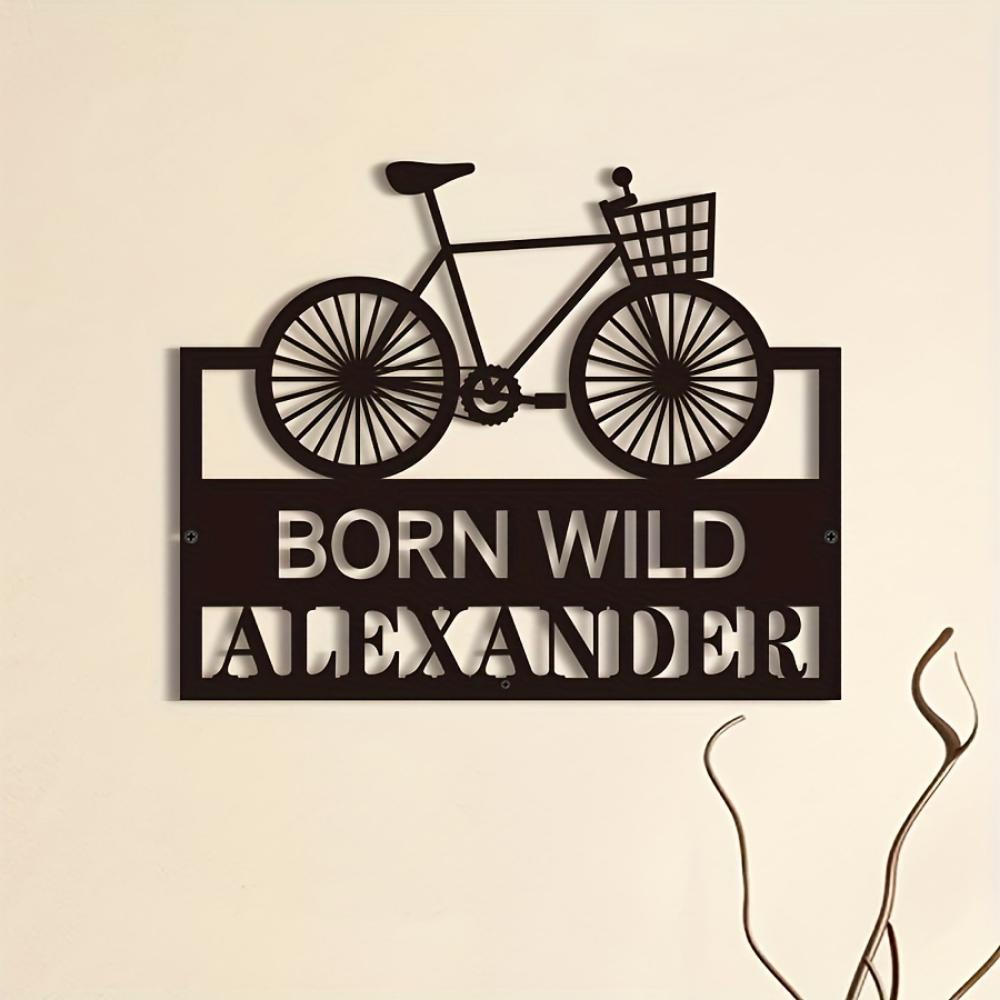 Metal Bike Wall Art Decor Cycling Gift for Man Cave Garage