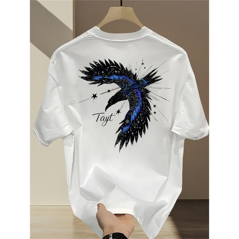 Men'S Summer Heavy Short-Sleeve T-Shirt with Trendy Prints, Versatile Korean And Japanese Style