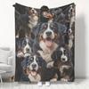 Bernese Mountain Dog Blanket, Soft and Warm 3D Multi-Position Dog Pattern Flannel Blanket for Dorm, Office, and Naps, Printed Bl