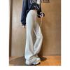 New Early Autumn Micro-flared Casual Pants Women's Horseshoe Trousers Drape Slim and Thin High-waisted Floor Pants
