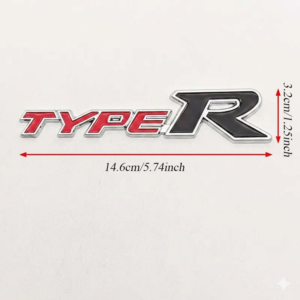 3D Metal Type-R Car Rear Trunk Emblem Badge Sticker For  Honda TYPE R Car Styling Accessories DO1