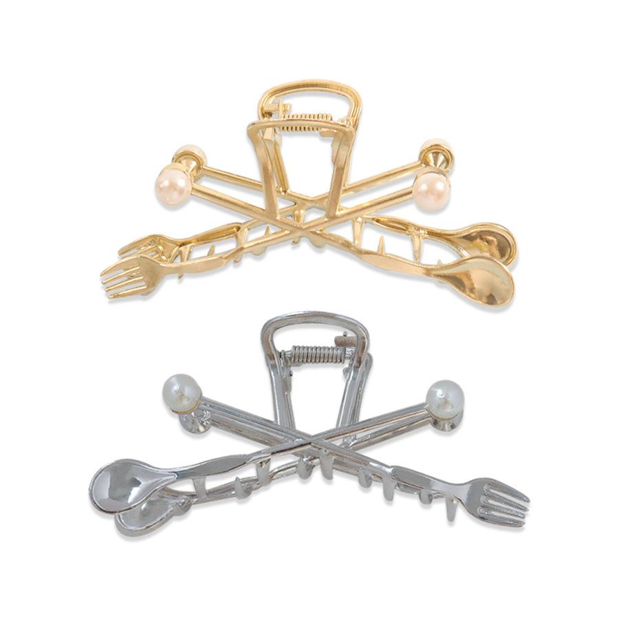 New Punk Geometric Metal Gold Silver Simple Hair Clip Claw for Women Trendy Large Crab Catches Clamp Korea Headwear Accessories