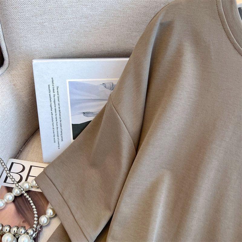 Round Neck Irregular Zipper Slit Top for Women with Summer Temperament