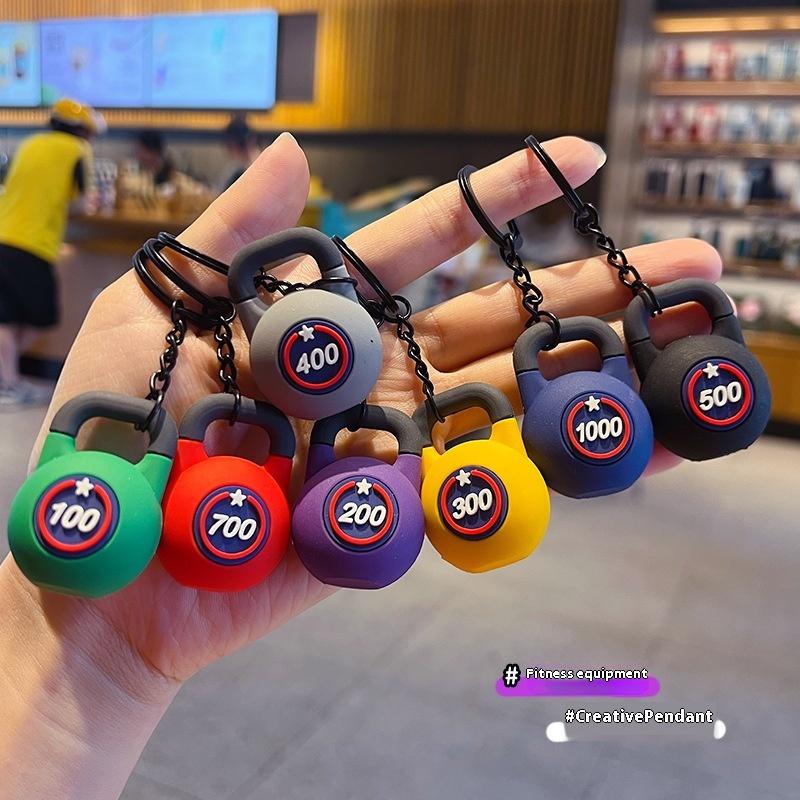 Nowy Gryf Silikonowy Hantel Prezenty dla Miłośników Siłowni Trenera Fitness Plecak Zawieszka do Samochodu