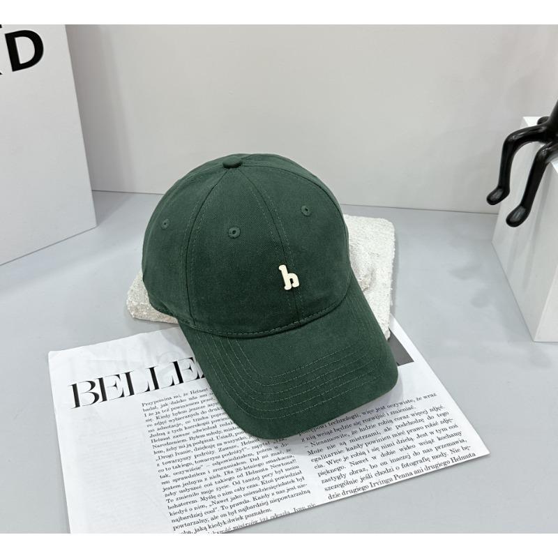 Baseball cap, hand-sewn hardware h letter soft top cotton cloth, thin sunshade, sunscreen cap, women's model