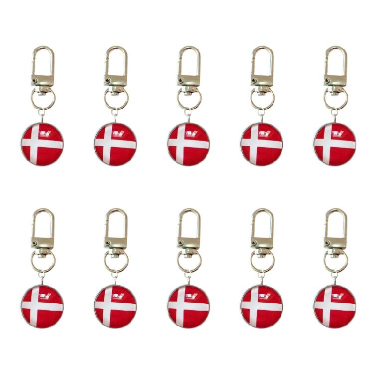10PCS/Lot Trend Football Keychains Feature Bright Country Flags Rustproof Alloy And Glass Backpacks Decoration