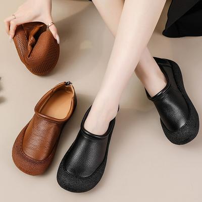 Women's Casual Platform Loafers Shoes Comfortable Work Business Shoes Leather Slip On Shoes for Women Flats Driving Walking Dress Shoes Penny Loafers