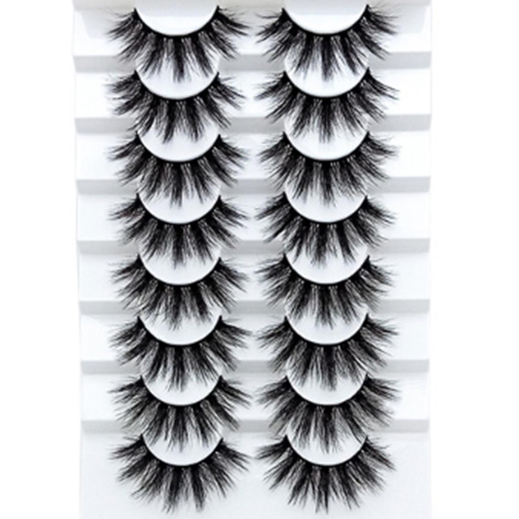 8 Pairs False Eyelashes Enlarge Eyes Soft Dense Long 3D Three Dimensional Curly False Eyelashes