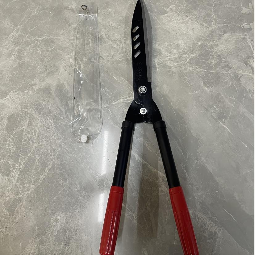 Heavy Duty Manganese Steel Gardening Scissors with Ergonomic Iron Handle and Red Grip - Portable Lawn, Hedge, Fence, Holly