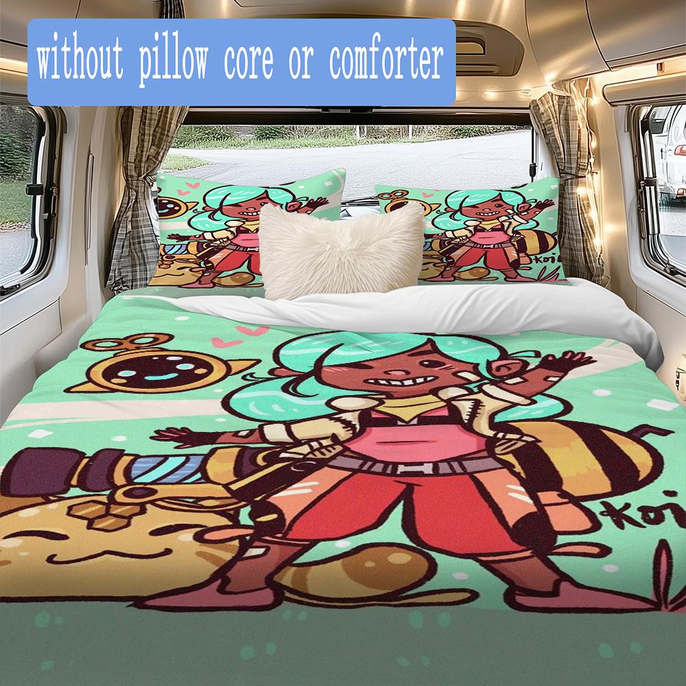 Slime Rancher-inspired Pattern Bedding,Quilt Set Quilt Cover Pillowcase Home Birthday Gift (1*duvet Cover+2*pillowcase,without core)XSJT0917187