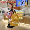College Style Girl Small Backpack With Corduroy For Casual Travel And School Use