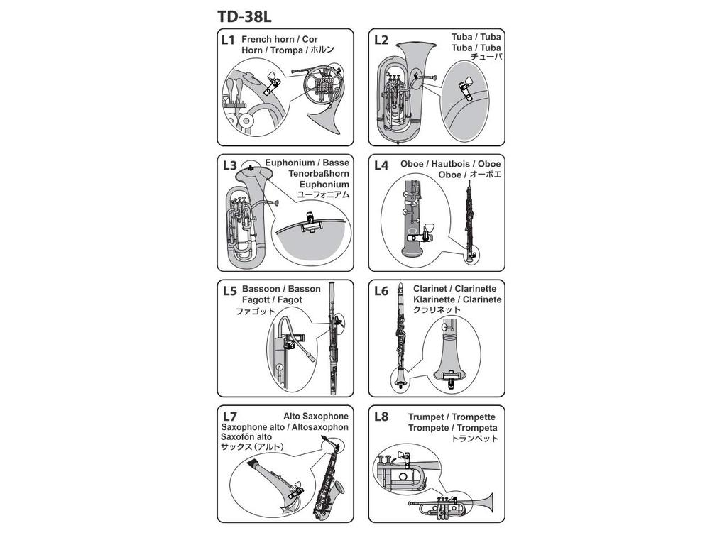 YAMAHA YAMAHA and lightweight tuner Simple and display and operation Display screen orientation can be adjusted freely TD-38L Ultra-compact clip-on