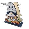 Autumn Seasonal Ornament Halloween Wooden Napkin Holder, Ghost Pumpkin Decorative Tabletop Tissue Dispenser, Desktop Holder Paper Storage Organizer