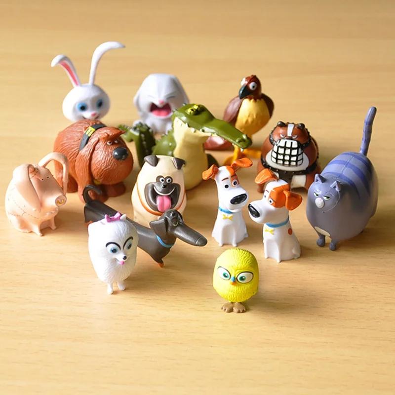 New 14Pcs/Set Secret Pets Pvc Rabbit Snowball Gidget Mel Dog Max Duke Cat Action Figure Toys Christmas Gift Toy