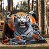 1pc Tiger Art Print Throw Blanket Polyester Fiber, Lightweight Flannel, Soft & Warm, All Season Use for Outdoor, Camping Digital Print