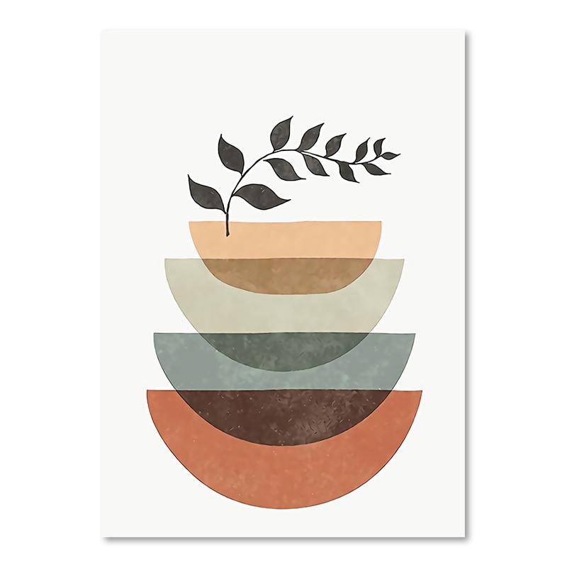 

Bohemian Sun Decorative Painting Abstract Line Plant Poster Geometric Patterns Wall Art Canvas Painting For Living Room Decor 21cm×30cm NoFrame