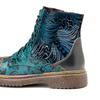 Johnature Genuine Leather Shoes Women Boots Round Toe Retro Handmade Lace-up Sewing Concise Ankle Platform Boots