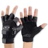 WHITE FANG Fingerlose Lederhandschuhe für und Training Herren Motorrad, Radfahren, Fahren, (NT015, Schwarz)