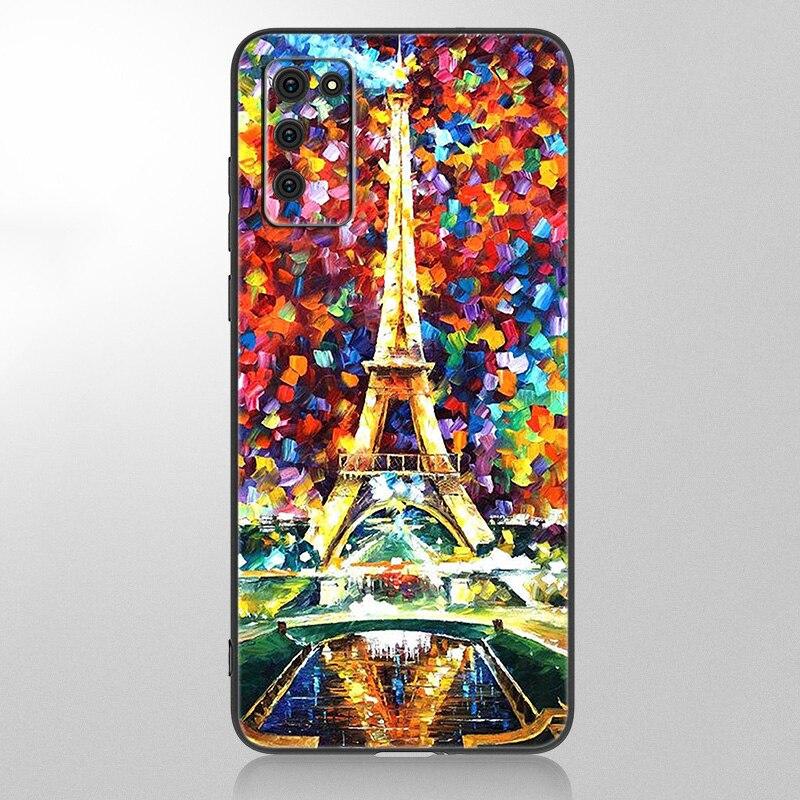 Love Paris Eiffel Tower Case For Samsung Galaxy A12 A02S A22 A32 A52 A72 A71 A51 A41 A31 A21 A11 A50 A70 A10S A20S Black Cover