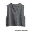 Women's V-Neck Cashmere Knit Vest - Autumn/Winter Fashion, Sleeveless & Loose Fit