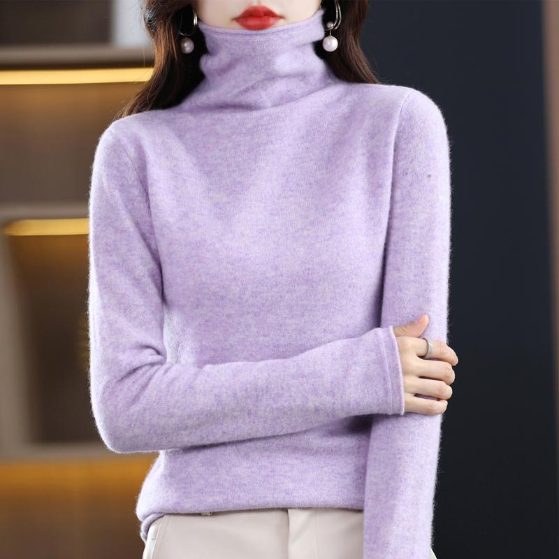 Wollrollkragenpullover Neu Einfarbig High-End Locker Joker Strickpullover Frau