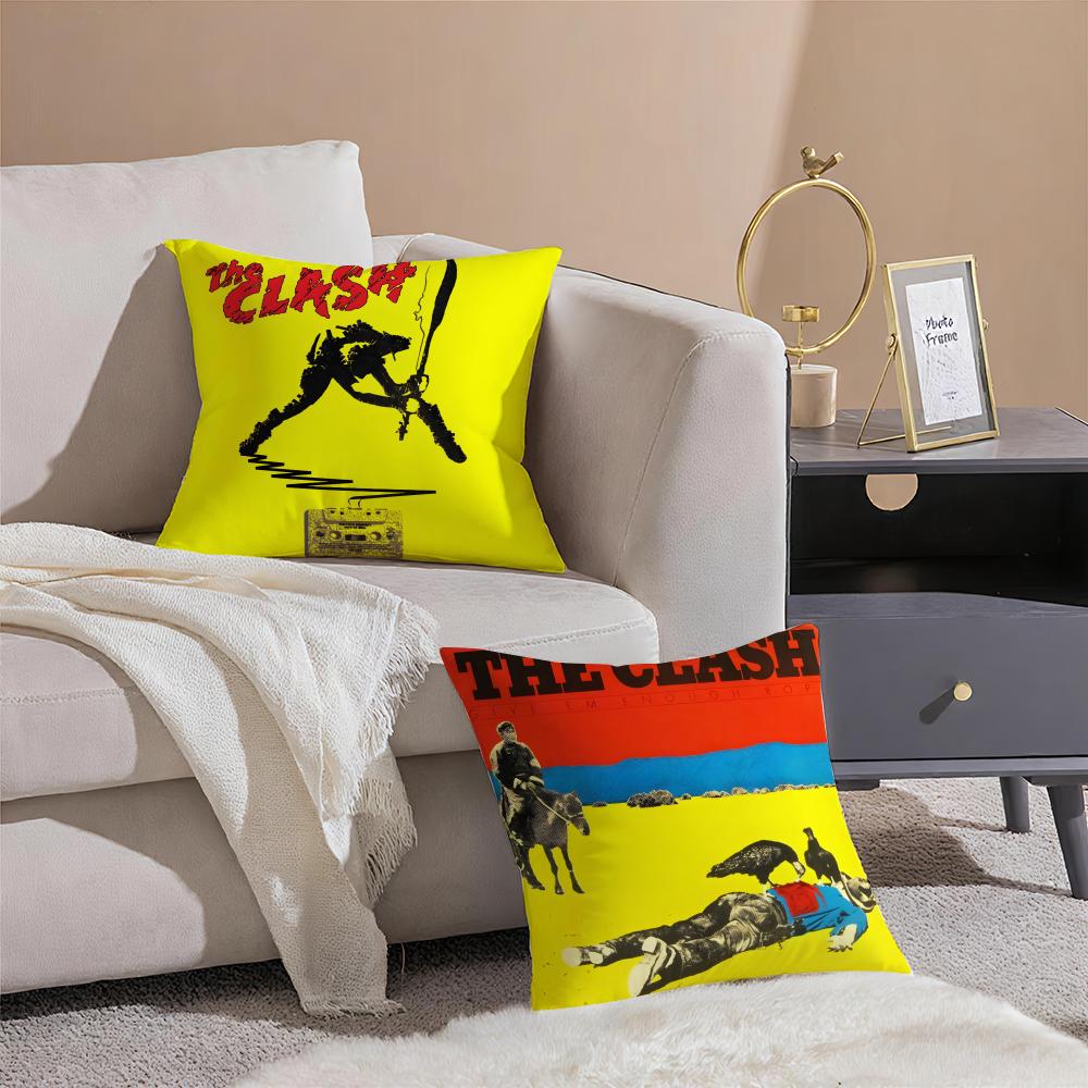 Band T-The Clash Cushion Cover Breathable Linen Pillowcase Summer Odorless Eco-Friendly Invisible Zipper Washable