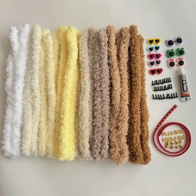 Pulitori per pipa Jumbo in pile corallo Steli in ciniglia Set per lavoretti con pulisci pipa Cane fai-da-te con occhiali da sole Forniture per progetti Decorazioni