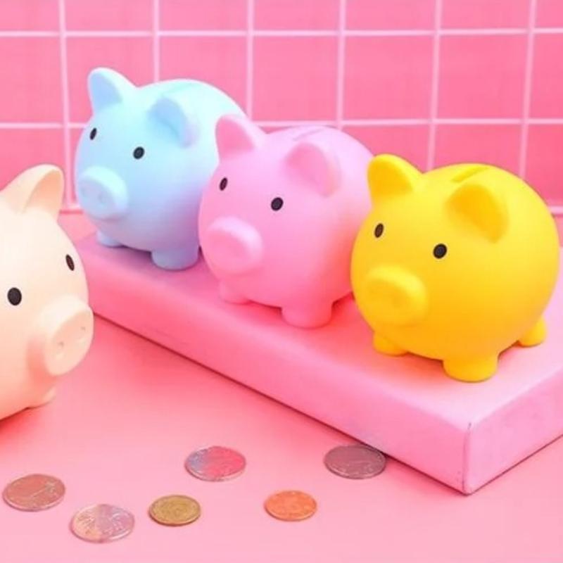 1pcs Shatterproof Golden Pig Coin Bank Rubber Piggy Bank Fortune Symbol for Kids Savings & Home Decoration