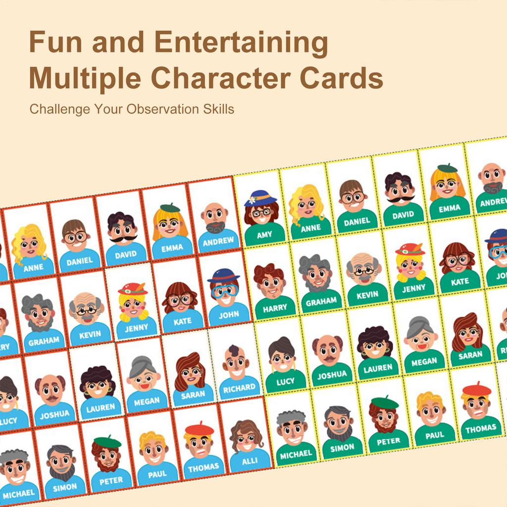 Guess Who I Am Board Game Two-Player Educational Toy Interactive Memory Logic Toy for Family Party Gathering Picnic Board Game