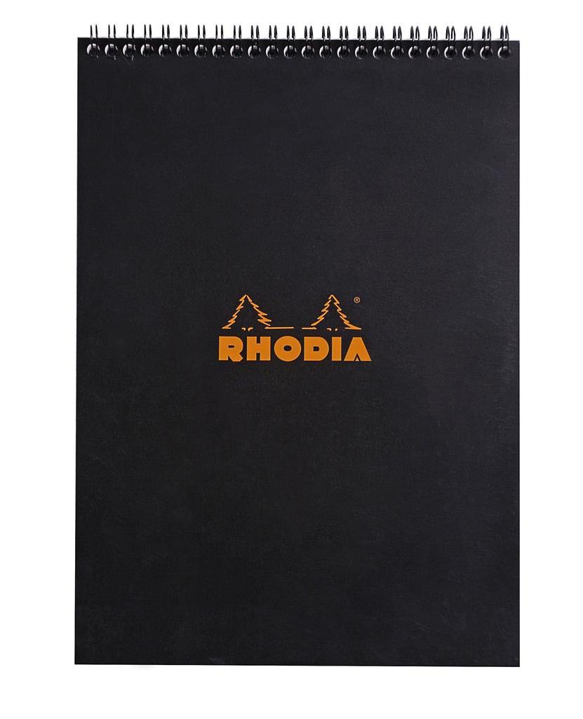 (1, 8 A A 1/4 X 11 A A 3/4) - Rhodia Wirebound Notebooks Ruled 21cm X 32cm Black