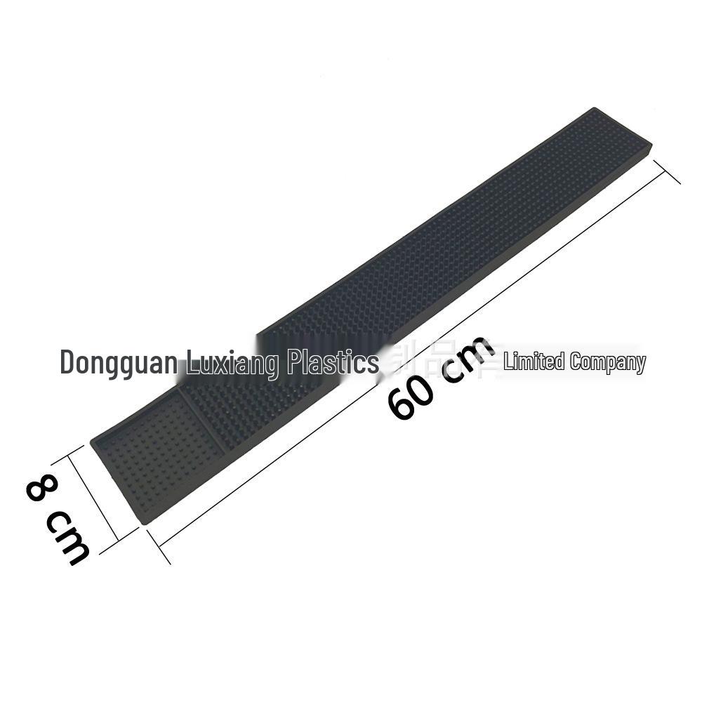 Black Non-slip Thickened PVC Bar Mat - High-end Soft Rubber Coaster