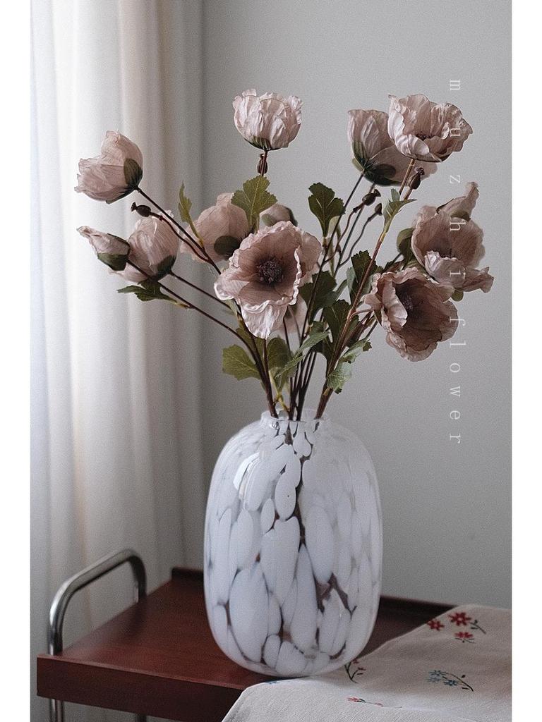 Vallmo Konstblommor - Lyxig Blomsterbukett för Vardagsrumsinredning