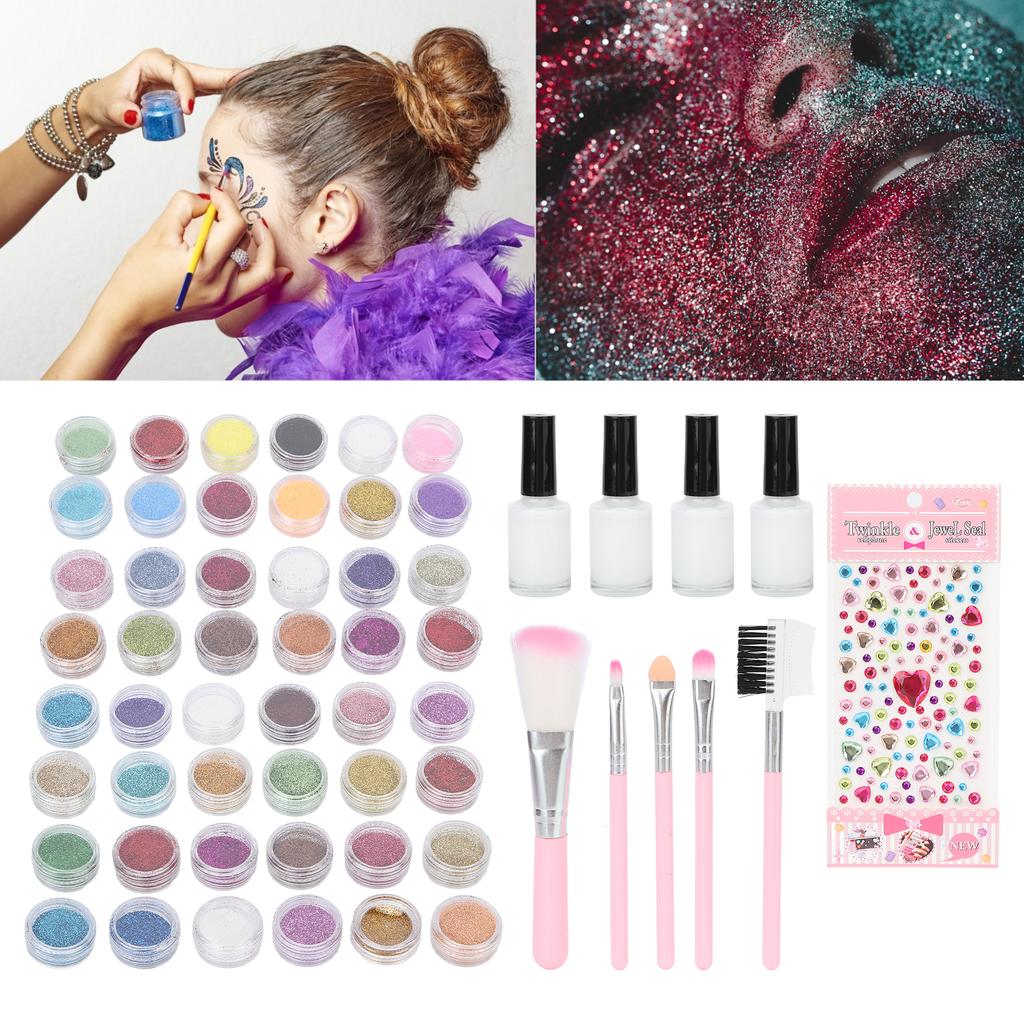 Face Paint Kit Sticker Glue Glitter DIY Paint Set with Brush for Tattoo Body  Paint Party Makeup – pērc par zemām cenām e-komercijas platformā Joom