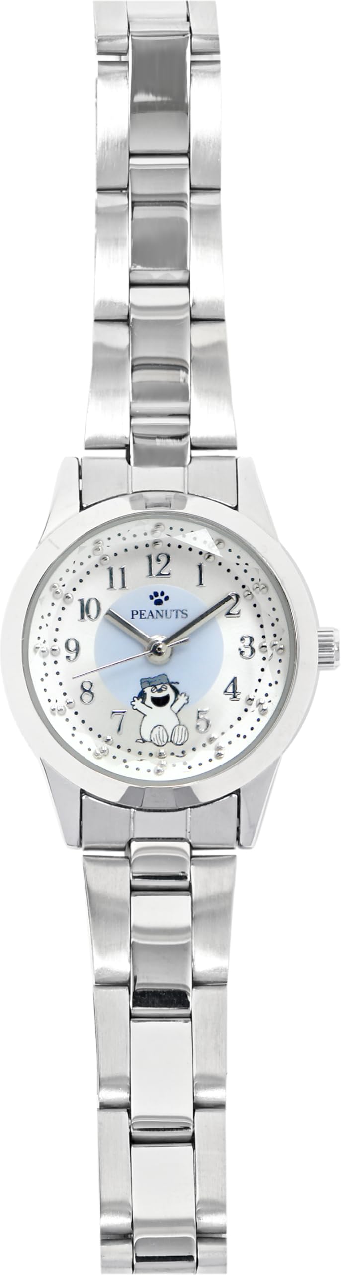 Field Work Women's Blue Fieldwork Analog Snoopy Easy To Strap Peanuts Metal Watch Watch, Goods, Simple, Read, Push-Button Buckle, 12-10Mm Width, Silver/, Pnt063-2