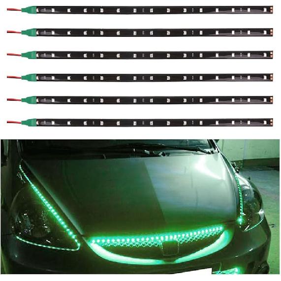 6PCS LED Strip Underbody Light, 12V 1Ft Flexible Auto Light Strip, Waterproof Car Underglow Strip, High Brightness Car Interior & Exterior Decoration