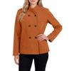 Ladies' Casual Temperament Double Breasted Solid Color V-neck Coat Jacket