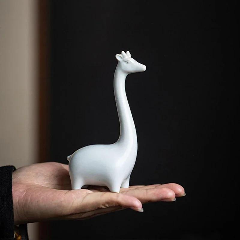 Elefant Giraffe Mini Keramikfigur Desktop Tier Skulptur Modern Minimalistisch Dekorative Ornamente für Heim- Bürodekor