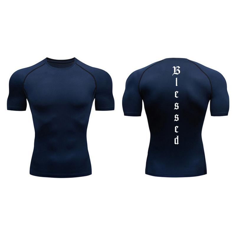 

Футболки с коротким рукавом с принтом букв, компрессионные, для мужчин, спортивные, быстросохнущие, футболка, христианские, для тренировок в зале, для бега, нижнее белье XXXL